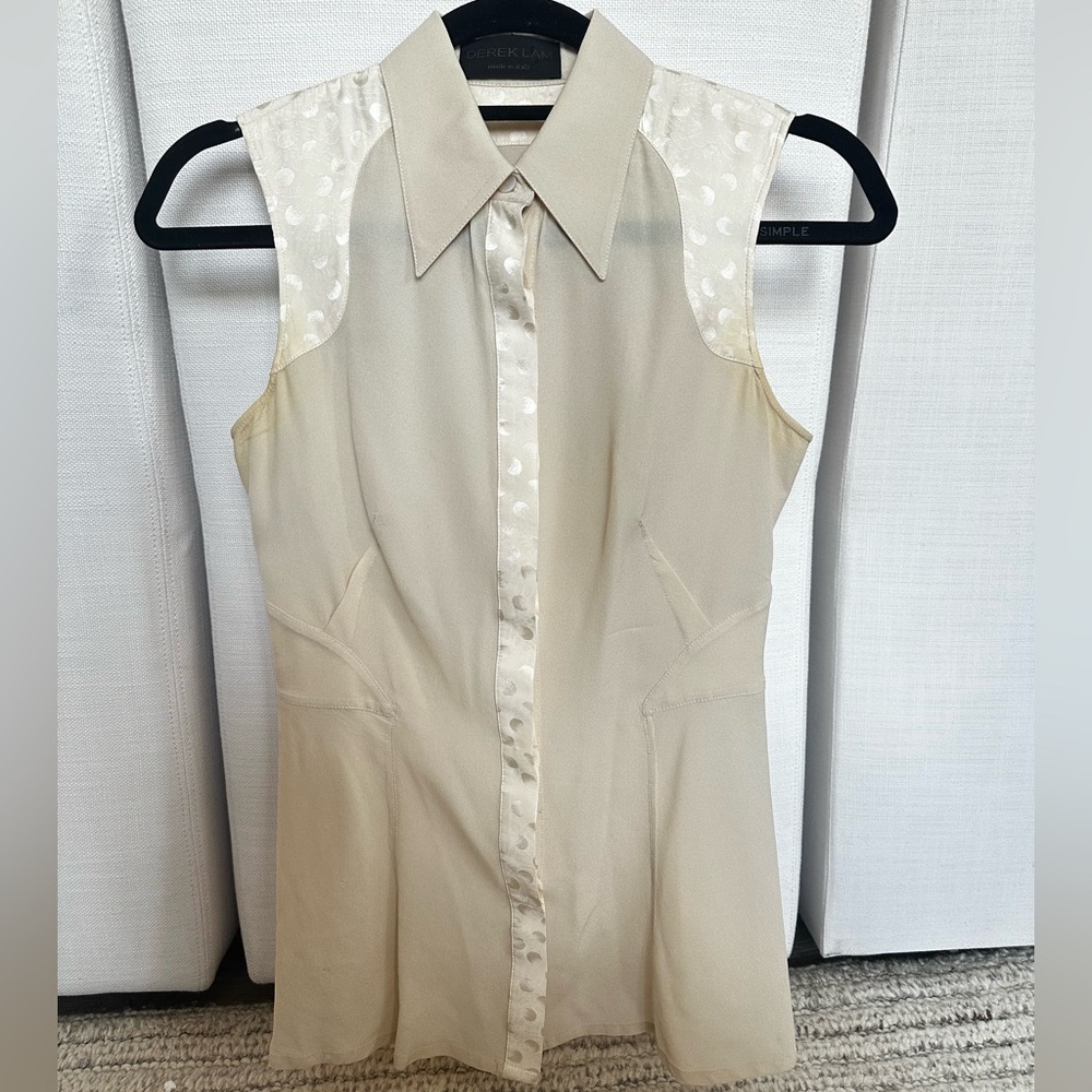 Derek Lam Chic Beige Sleeveless Blouse